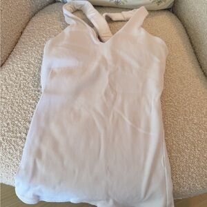 ALO Yoga White Ribbed Tank Top